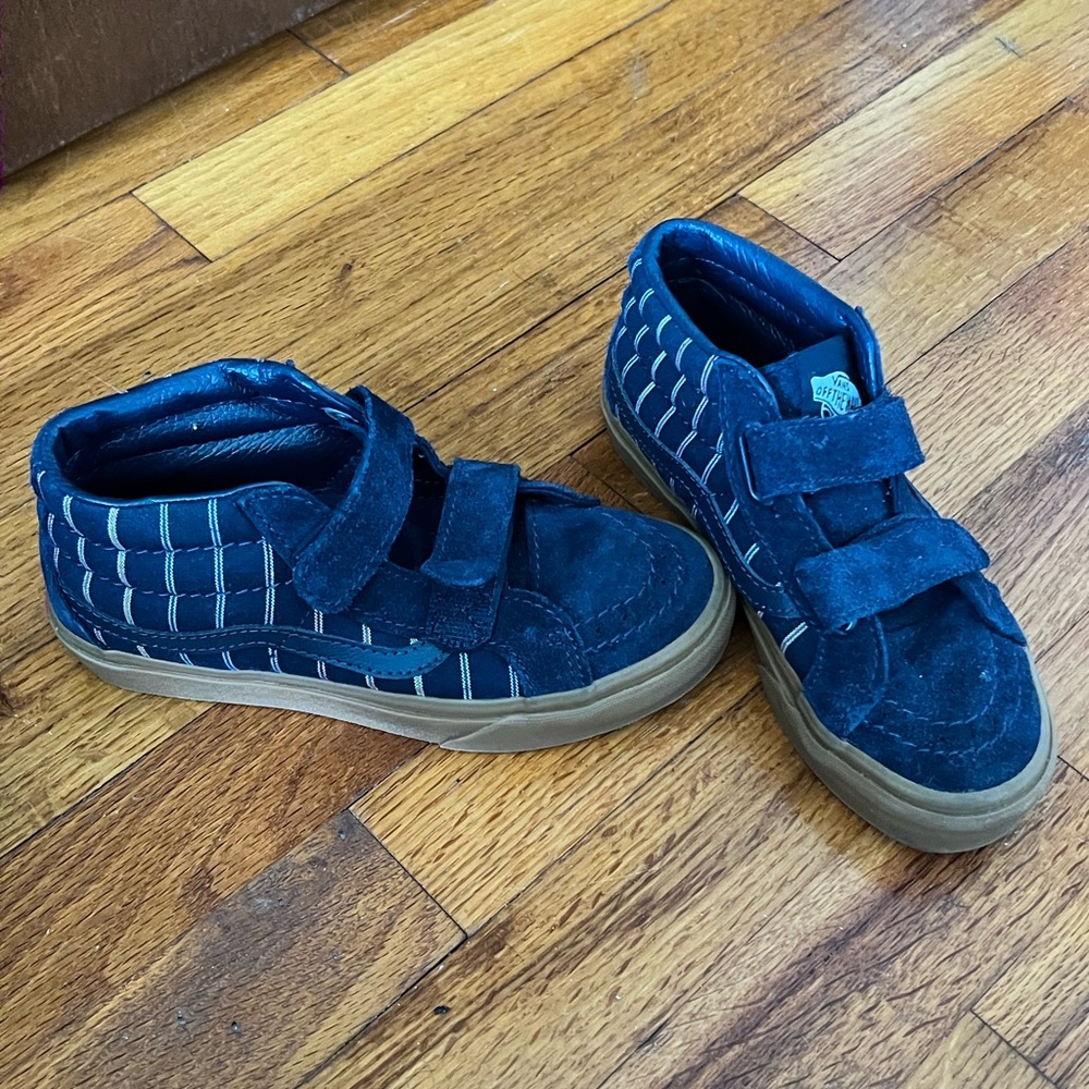 Vans Sk8 Mid Blue Suede Striped Kids size 1.5